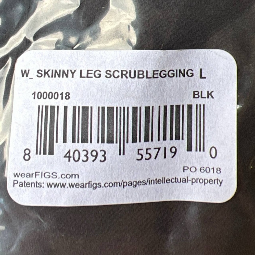 FIGS Skinny Leg Scrub Legging Black Large Women's NWT - Picture 7 of 7